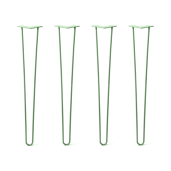 Hairpin Legs Set of 4, 2-Rod Design - Mint Powder Coated Finish