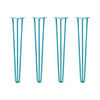 DIY Hairpin Legs Hairpin Legs 32" / Teal / 1/2" Hairpin Legs Set of 4, 3-Rod Design - Teal Powder Coated Finish