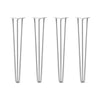 Hairpin Legs Set of 4, 3-Rod Design - White Powder Coated Finish