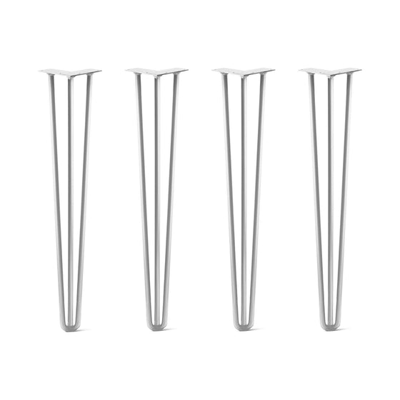Hairpin Legs Set of 4, 3-Rod Design - White Powder Coated Finish
