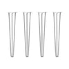 DIY Hairpin Legs Hairpin Legs 32" / White / 1/2" Hairpin Legs Set of 4, 3-Rod Design - White Powder Coated Finish