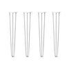 DIY Hairpin Legs Hairpin Legs 32" / White / 3/8" Hairpin Legs Set of 4, 3-Rod Design - White Powder Coated Finish
