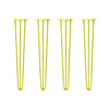 DIY Hairpin Legs Hairpin Legs 32" / Yellow / 3/8" Hairpin Legs Set of 4, 3-Rod Design - Yellow Powder Coated Finish