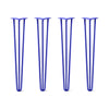 DIY Hairpin Legs Hairpin Legs 33" / Blue / 1/2" Hairpin Legs Set of 4, 3-Rod Design - Blue Powder Coated Finish
