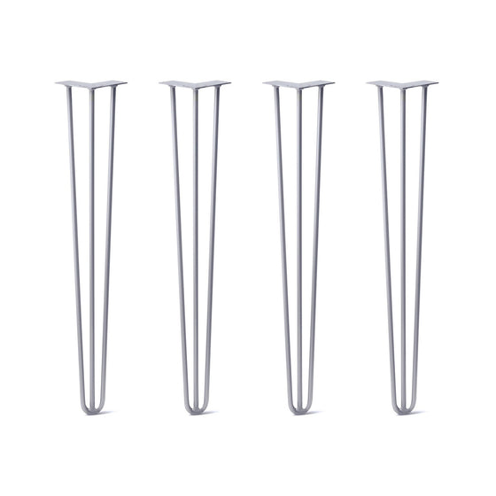 Hairpin Legs Set of 4, 3-Rod Design - Grey Powder Coated Finish