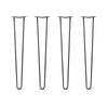Hairpin Legs Set of 4, 2-Rod Design - Jet Black Satin Powder Coated Finish