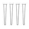 DIY Hairpin Legs Hairpin Legs 33" / Jet Black Satin / 3/8" Hairpin Legs Set of 4, 2-Rod Design - Jet Black Satin Powder Coated Finish