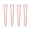 Hairpin Legs Set of 4, 2-Rod Design - Satin-Red Powder Coated Finish