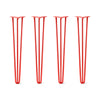 DIY Hairpin Legs Hairpin Legs 33" / Orange / Red / 1/2" Hairpin Legs Set of 4, 3-Rod Design - Orange-Red Powder Coated Finish