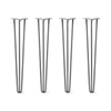 DIY Hairpin Legs Hairpin Legs 33" / Raw Steel / 1/2" Hairpin Legs Set of 4, 3-Rod Design - Raw Steel