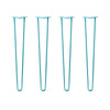 DIY Hairpin Legs Hairpin Legs 33" / Teal / 1/2" Hairpin Legs Set of 4, 2-Rod Design - Teal Powder Coated Finish