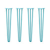 DIY Hairpin Legs Hairpin Legs 33" / Teal / 1/2" Hairpin Legs Set of 4, 3-Rod Design - Teal Powder Coated Finish