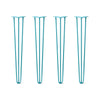 Hairpin Legs Set of 4, 3-Rod Design - Teal Powder Coated Finish