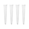 DIY Hairpin Legs Hairpin Legs 33" / White / 3/8" Hairpin Legs Set of 4, 3-Rod Design - White Powder Coated Finish