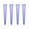DIY Hairpin Legs Hairpin Legs 34" / Blue / 1/2" Hairpin Legs Set of 4, 3-Rod Design - Blue Powder Coated Finish
