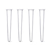 Hairpin Legs Set of 4, 2-Rod Design - Grey Powder Coated Finish