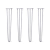 Hairpin Legs Set of 4, 3-Rod Design - Grey Powder Coated Finish