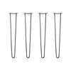 Hairpin Legs Set of 4, 2-Rod Design - Jet Black Satin Powder Coated Finish