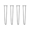 DIY Hairpin Legs Hairpin Legs 34" / Jet Black Satin / 1/2" Hairpin Legs Set of 4, 2-Rod Design - Jet Black Satin Powder Coated Finish