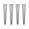 DIY Hairpin Legs Hairpin Legs 34" / Jet Black Satin / 1/2" Hairpin Legs Set of 4, 3-Rod Design - Jet Black Satin Powder Coated Finish