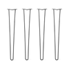 DIY Hairpin Legs Hairpin Legs 34" / Jet Black Satin / 3/8" Hairpin Legs Set of 4, 2-Rod Design - Jet Black Satin Powder Coated Finish