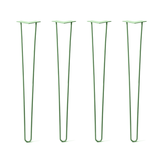 Hairpin Legs Set of 4, 2-Rod Design - Mint Powder Coated Finish
