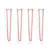 Hairpin Legs Set of 4, 2-Rod Design - Satin-Red Powder Coated Finish