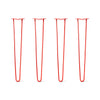 Hairpin Legs Set of 4, 2-Rod Design - Orange-Red Powder Coated Finish