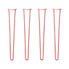Hairpin Legs Set of 4, 2-Rod Design - Orange-Red Powder Coated Finish