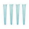DIY Hairpin Legs Hairpin Legs 34" / Teal / 1/2" Hairpin Legs Set of 4, 3-Rod Design - Teal Powder Coated Finish