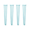 DIY Hairpin Legs Hairpin Legs 34" / Teal / 3/8" Hairpin Legs Set of 4, 3-Rod Design - Teal Powder Coated Finish