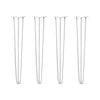 DIY Hairpin Legs Hairpin Legs 34" / White / 3/8" Hairpin Legs Set of 4, 3-Rod Design - White Powder Coated Finish