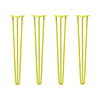 DIY Hairpin Legs Hairpin Legs 34" / Yellow / 1/2" Hairpin Legs Set of 4, 3-Rod Design - Yellow Powder Coated Finish