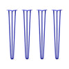 DIY Hairpin Legs Hairpin Legs 35" / Blue / 1/2" Hairpin Legs Set of 4, 3-Rod Design - Blue Powder Coated Finish