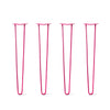 Hairpin Legs Set of 4, 2-Rod Design - Fuchsia Powder Coated Finish