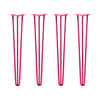 DIY Hairpin Legs Hairpin Legs 35" / Fuchsia / 1/2" Hairpin Legs Set of 4, 3-Rod Design - Fuchsia Powder Coated Finish