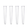 Hairpin Legs Set of 4, 2-Rod Design - Grey Powder Coated Finish