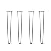 DIY Hairpin Legs Hairpin Legs 35" / Jet Black Satin / 1/2" Hairpin Legs Set of 4, 2-Rod Design - Jet Black Satin Powder Coated Finish