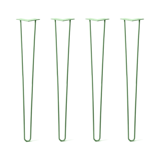 Hairpin Legs Set of 4, 2-Rod Design - Mint Powder Coated Finish