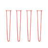 Hairpin Legs Set of 4, 2-Rod Design - Satin-Red Powder Coated Finish