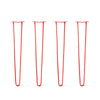 DIY Hairpin Legs Hairpin Legs 35" / Orange / Red / 1/2" Hairpin Legs Set of 4, 2-Rod Design - Orange-Red Powder Coated Finish
