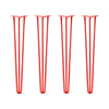 DIY Hairpin Legs Hairpin Legs 35" / Orange / Red / 1/2" Hairpin Legs Set of 4, 3-Rod Design - Orange-Red Powder Coated Finish