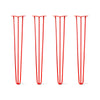 DIY Hairpin Legs Hairpin Legs 35" / Orange / Red / 3/8" Hairpin Legs Set of 4, 3-Rod Design - Orange-Red Powder Coated Finish