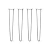 DIY Hairpin Legs Hairpin Legs 35" / Raw Steel / 1/2" Hairpin Legs Set of 4, 2-Rod Design - Raw Steel