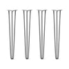 Hairpin Legs Set of 4, 3-Rod Design - Raw Steel