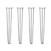 Hairpin Legs Set of 4, 3-Rod Design - Raw Steel