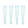 DIY Hairpin Legs Hairpin Legs 35" / Teal / 1/2" Hairpin Legs Set of 4, 2-Rod Design - Teal Powder Coated Finish