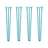 DIY Hairpin Legs Hairpin Legs 35" / Teal / 1/2" Hairpin Legs Set of 4, 3-Rod Design - Teal Powder Coated Finish