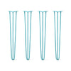 DIY Hairpin Legs Hairpin Legs 35" / Teal / 3/8" Hairpin Legs Set of 4, 3-Rod Design - Teal Powder Coated Finish