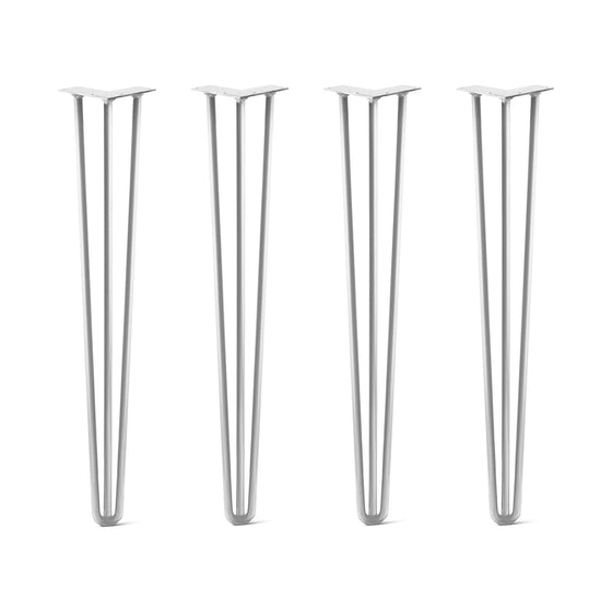 Hairpin Legs Set of 4, 3-Rod Design - White Powder Coated Finish